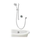 Aqualisa Optic Q HP/Combi Rear-Fed Chrome Thermostatic Dual Outlet Smart Shower with Adjustable Head & Bath Overflow Filler