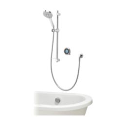 Aqualisa Optic Q HP/Combi Rear-Fed Chrome Thermostatic Dual Outlet Smart Shower with Adjustable Head & Bath Overflow Filler