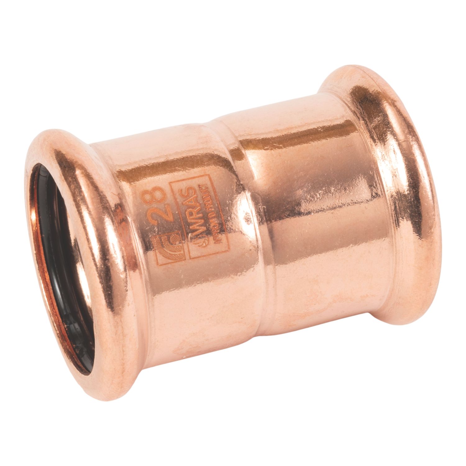 Flomasta Copper Press-Fit Equal M-Profile Straight Couplers 28mm 2 Pack (789AK)