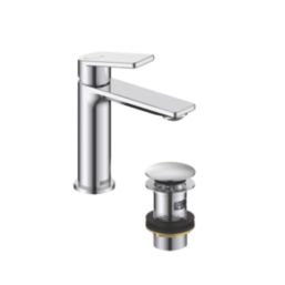 Bristan Frammento Chrome-Plated 170mm Standard Lever Mono Basin Mixer Tap  With Clicker Waste