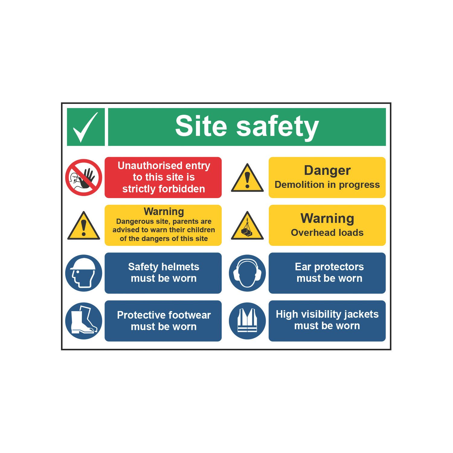 Essentials "Site Safety" Notice Sign 600mm x 800mm (789HL)