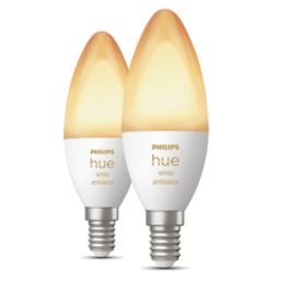 Philips Hue  E14 Candle LED Smart Light Bulb 4W 470lm 2 Pack