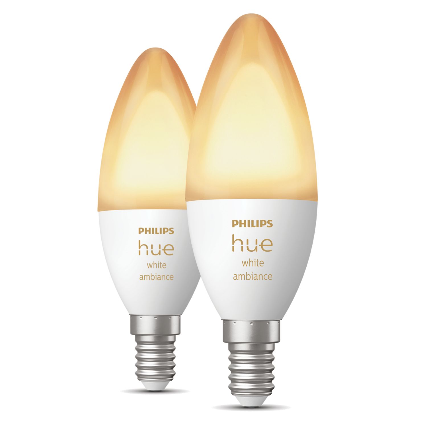 Philips Hue E14 Candle LED Smart Light Bulb 4W 470lm 2 Pack (789JC)