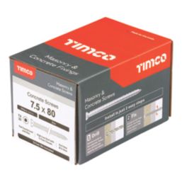 Timco  TX Flat Self Tapping Concrete Screws 7.5mm x 80mm 100 Pack