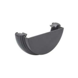 FloPlast  Half Round External Stop End Anthracite Grey 112mm