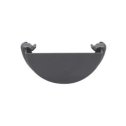 FloPlast  Half Round External Stop End Anthracite Grey 112mm