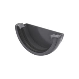 FloPlast  Half Round External Stop End Anthracite Grey 112mm