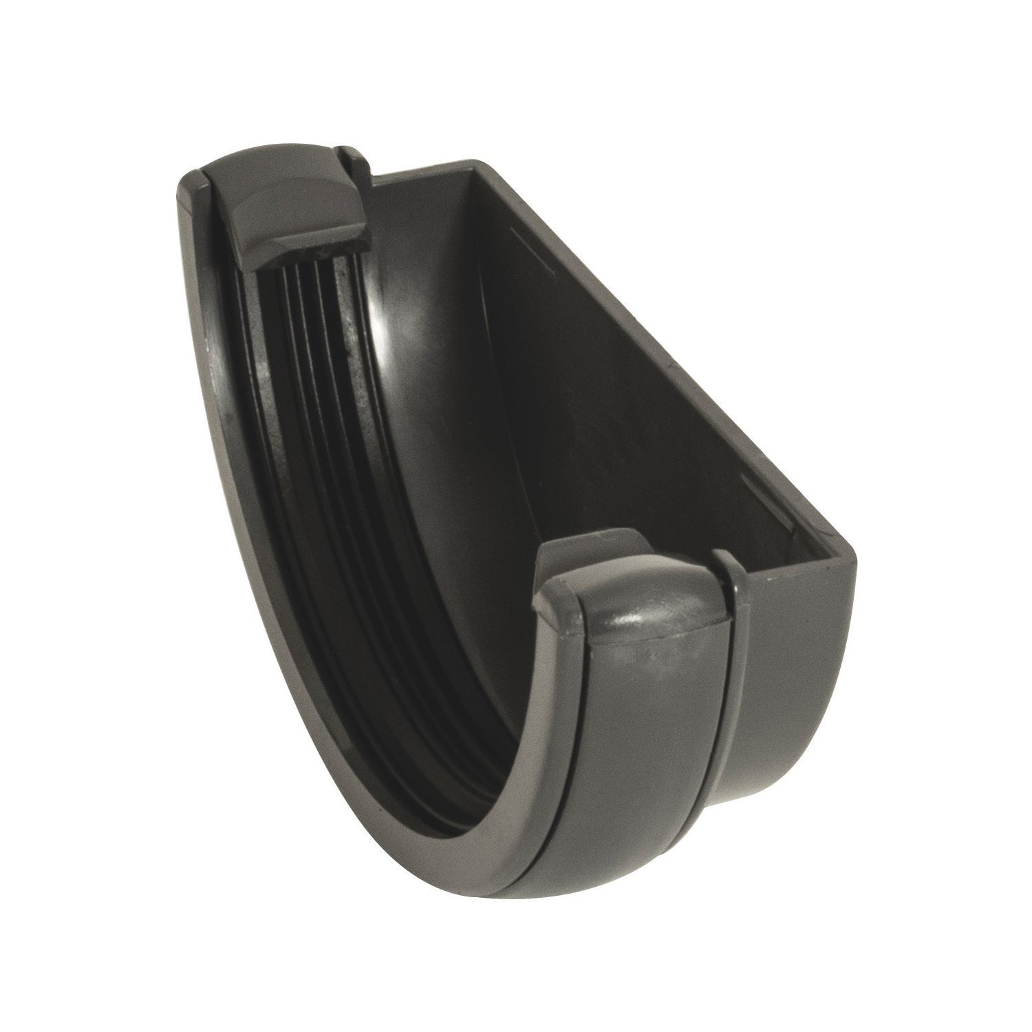 FloPlast Half Round External Stop End Anthracite Grey 112mm (789KJ)