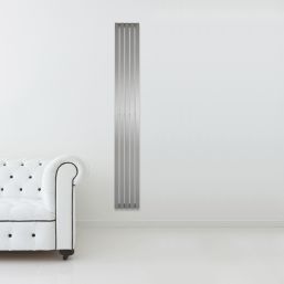 Time Lunar 2000mm x 240mm 2646BTU Matt Chrome Vertical Designer Radiator