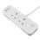 Masterplug 13A 2-Gang Switched Surge-Protected Extension Lead + 3.25A 3-Outlet Type A & C USB Charger Matt White 2m