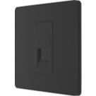 British General Evolve 1-Gang Master Telephone Socket Matt Black with Black Inserts