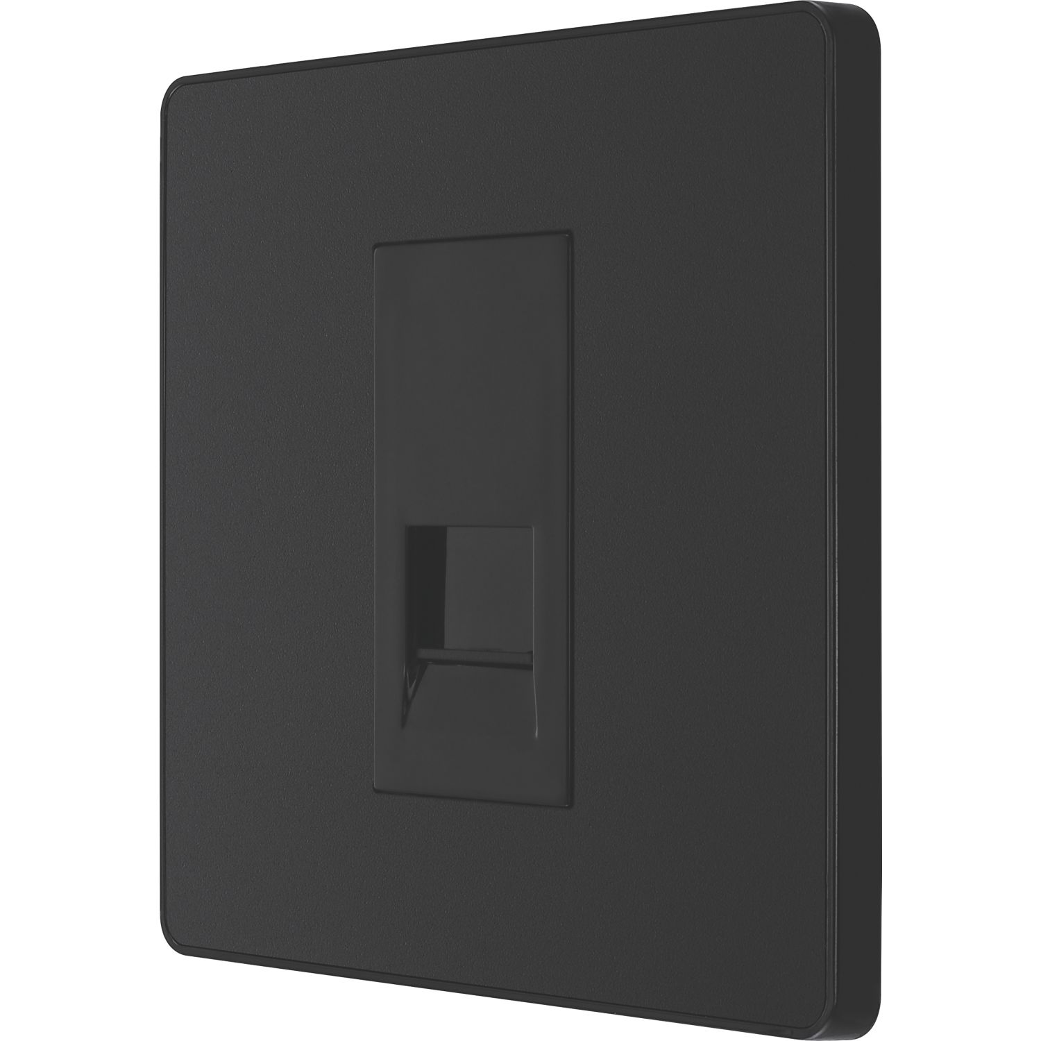 British General Evolve 1-Gang Master Telephone Socket Matt Black with Black Inserts (789RF)