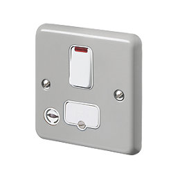 MK Contoura 13A Switched Fused Spur & Flex Outlet with Neon Grey with White Inserts