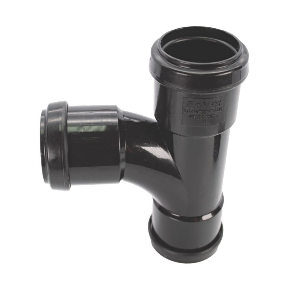 FloPlast Push-Fit Equal Tee Black 32mm - Screwfix