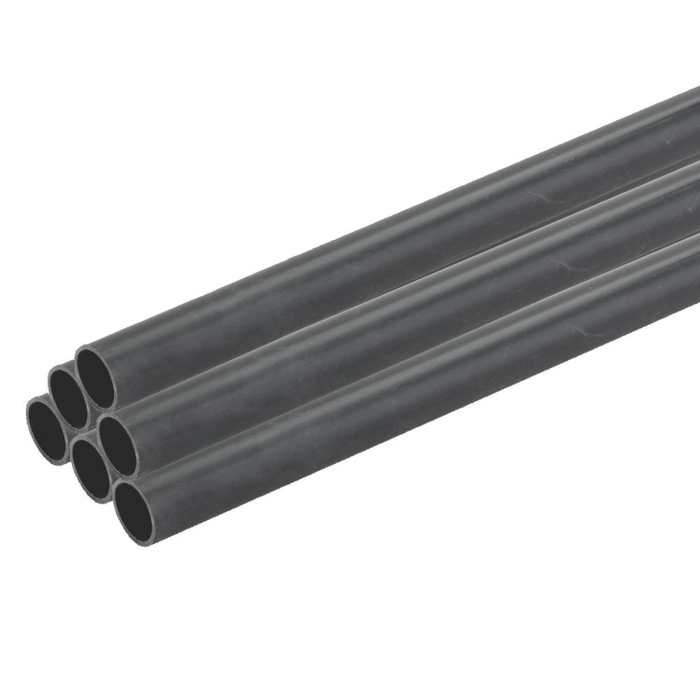 Tower Round uPVC Black Conduit 20mm x 2m 20 Pack - Screwfix