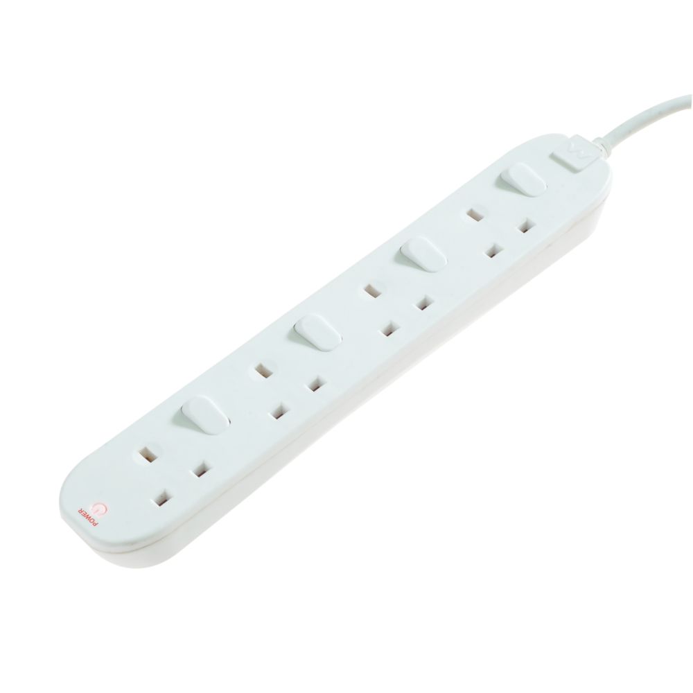 DESIRETECH White Electric Extension Lead 4 Gang 2 Turkey