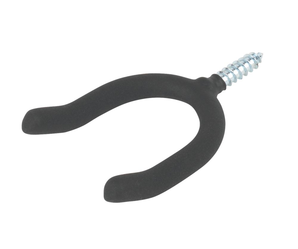 Hardware Essentials All Purpose Screw Hook in Black Vinyl Coated