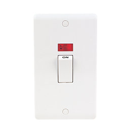 LAP  45A 2-Gang DP Cooker Switch White with Neon