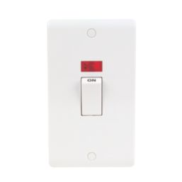 LAP  45A 2-Gang DP Cooker Switch White with Neon