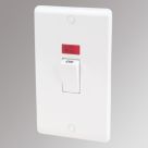 LAP  45A 2-Gang DP Cooker Switch White with Neon