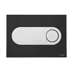 Fluidmaster Schwab Circle 256719 Dual-Flush Flushing Plate Black Glass