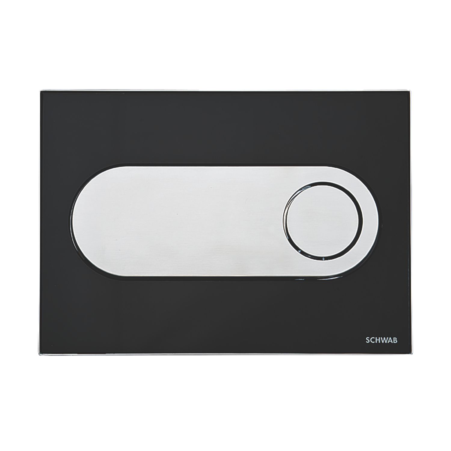 Fluidmaster Schwab Circle 256719 Dual-Flush Flushing Plate Black Glass (7904X)