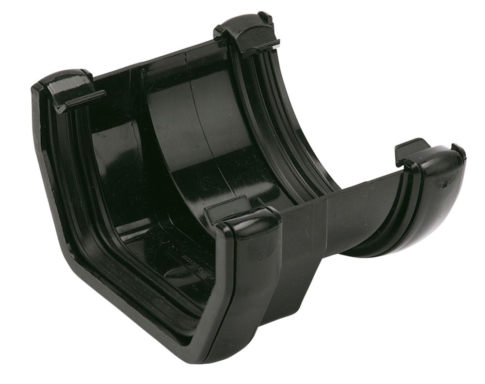 FloPlast Square to Round Gutter Adaptor Black 112114mm Screwfix