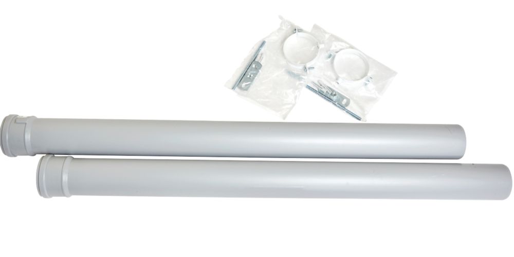 Ideal Heating Vertical Flue Extension Pipes 80mm x 1m 2 Pack Screwfix
