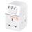 Masterplug 13A Fused 3-Way Surge-Protected Plug Adaptor White