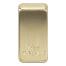 Knightsbridge 'DISHWASHER' Switch Cover Brushed Brass