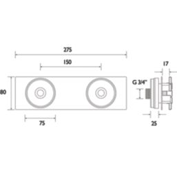 Bristan Wall Mount 11 Shower Kit Chrome-Plated