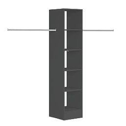 Spacepro  5-Shelf Tower Unit with Hanger Bar Black 450mm x 2100mm