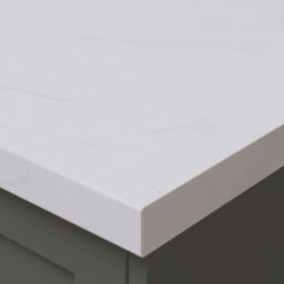 Wilsonart Omega Classic Paros Postformed Matt White Marble Effect Laminate Breakfast Bar 3000mm x 900mm x 20mm