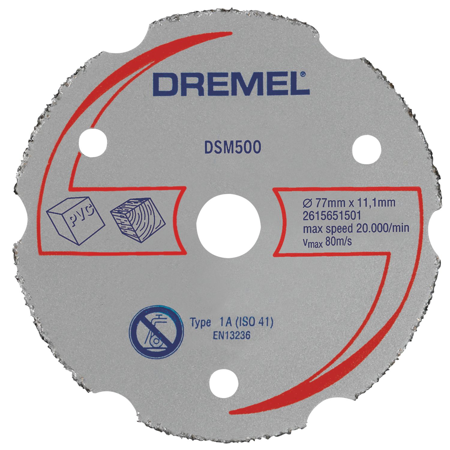 Dremel DSM500 Multi-Material Compact Saw Cutting Wheel 77mm (3") x 11.1mm (790PK)
