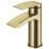 Swirl Wye Brushed Brass 150mm Cloakroom Lever Mono Basin Mixer Tap  With Clicker Waste