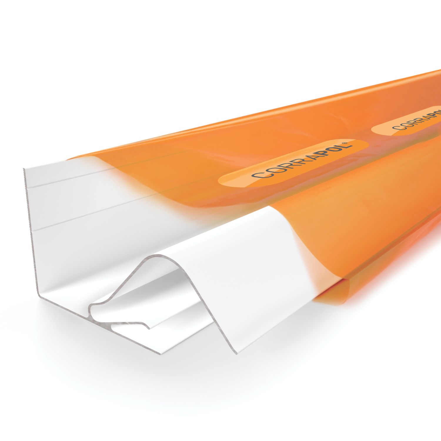 Corrapol Rock n Lock Aluminium Wall Side Flashing White 130mm x 70mm x 6m (790VK)