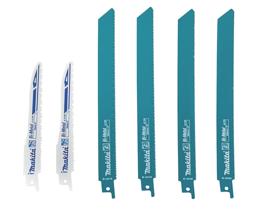 Makita B44448 MultiMaterial Reciprocating Saw Blade Set 6 Pieces