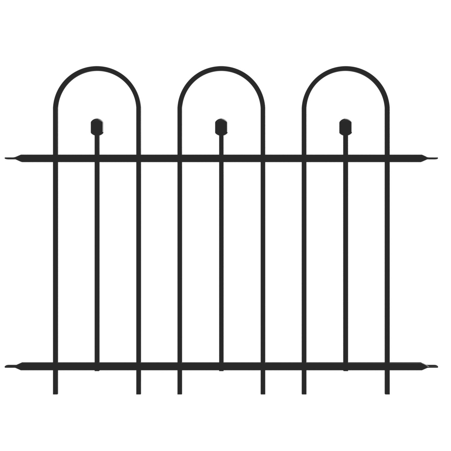 Apollo Appleton Easy Fit Ball Top Metal Garden Fence Panel 1.21m x 0.92m (791AX)