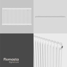 Flomasta 600mm x 1010mm 3536BTU White Horizontal 2 Column Radiator