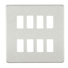 Knightsbridge  8-Module Grid Faceplate Brushed Chrome