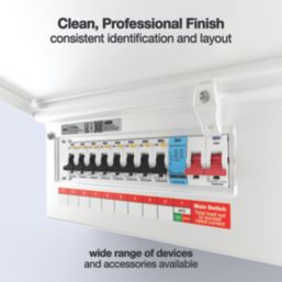 British General  12-Module 9-Way Part-Populated High Integrity Main Switch Consumer Unit with SPD