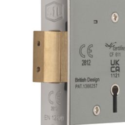 Smith & Locke Fire Rated  5 Lever Chrome Deadlock 65mm Case - 44mm Backset