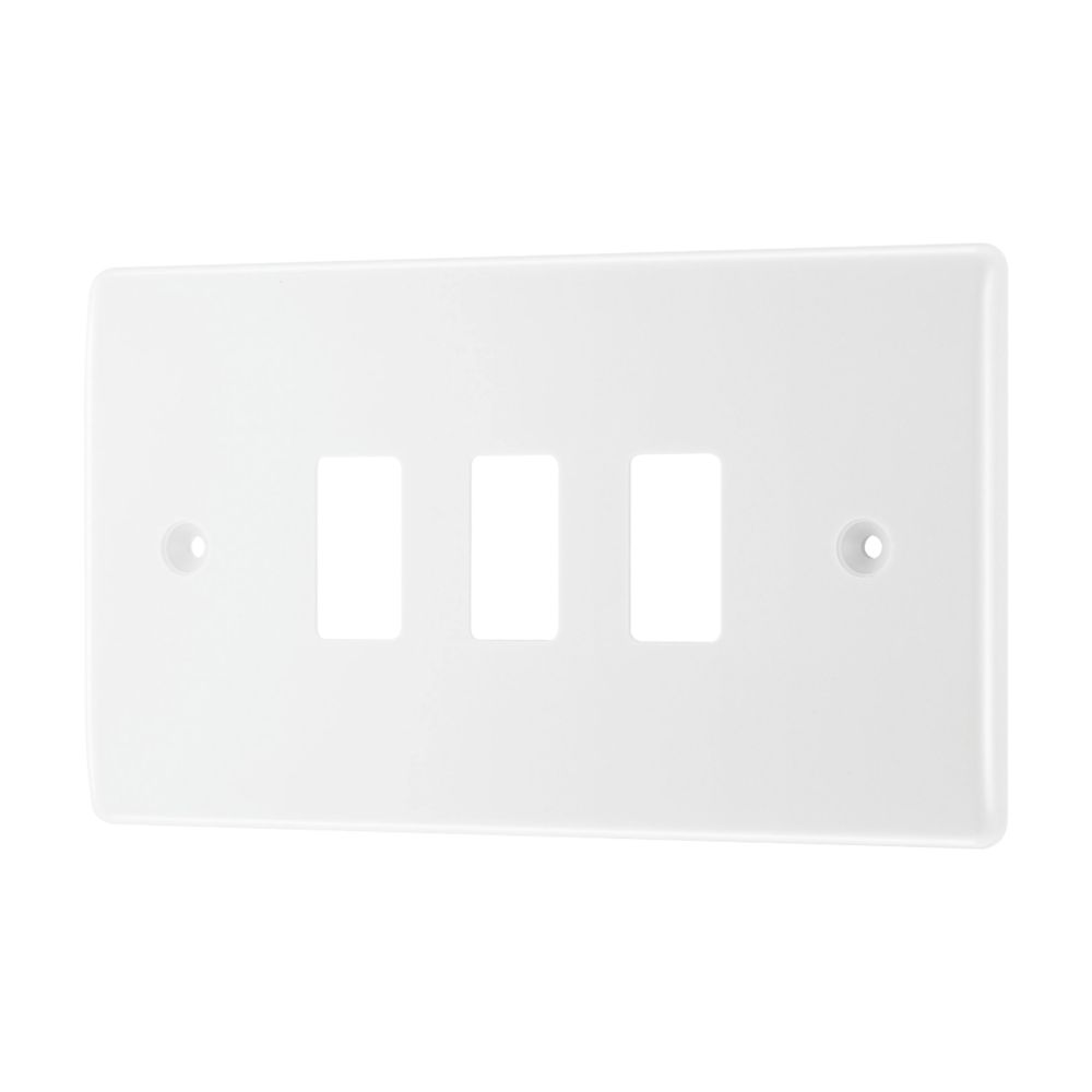 British General Nexus 800 Grid 3-Module Grid Faceplate White