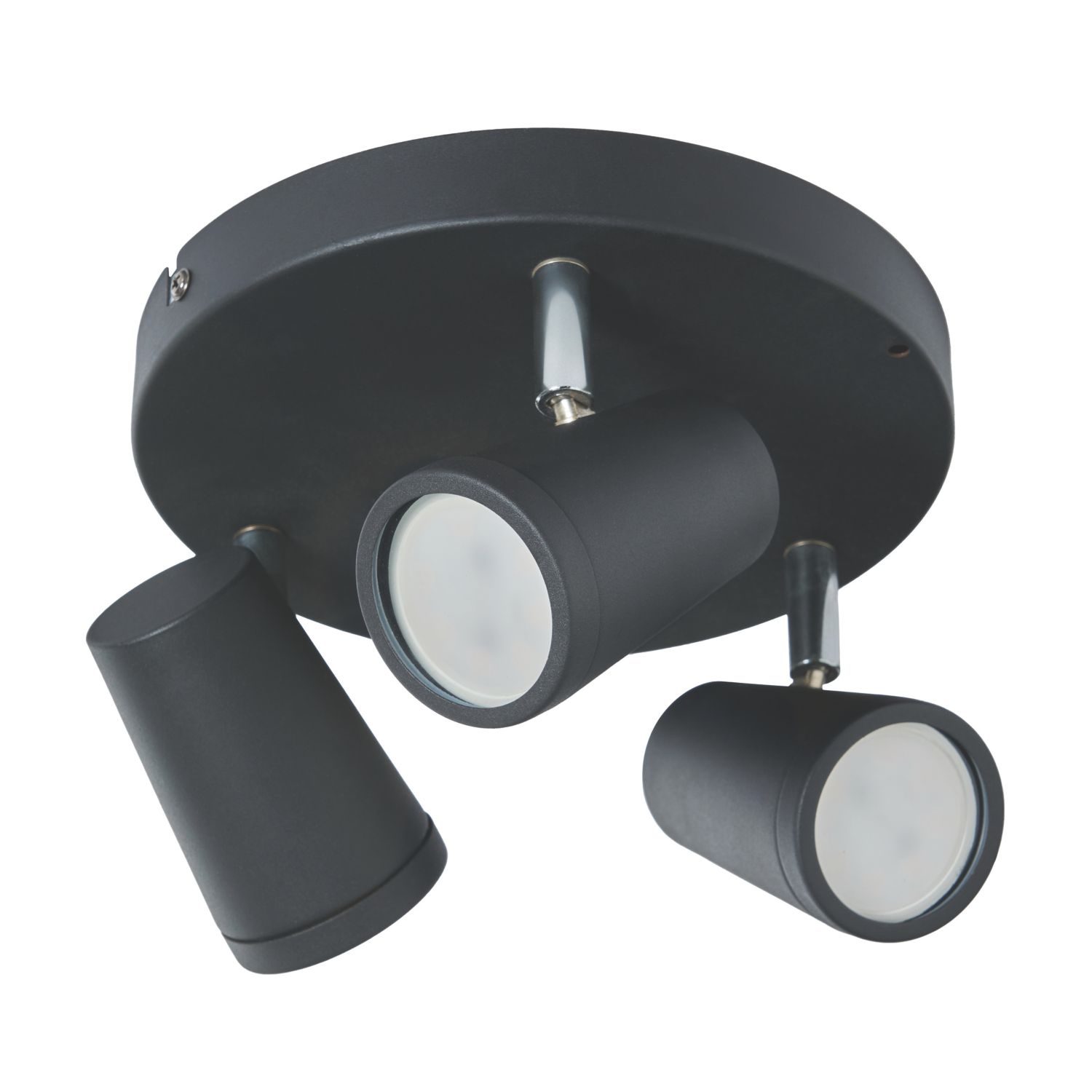 Spa Freya Round 3-Light Bathroom Spotlight Black (791RM)