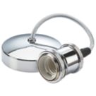 Knightsbridge Vintage 6" Pendant Set Light Fitting E27 Polished Chrome 3 1/2"