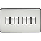 Knightsbridge SF4200PC 10AX 6-Gang 2-Way Light Switch  Polished Chrome