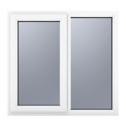 Crystal  Left-Hand Opening Obscure Double-Glazed Casement White uPVC Window  1190mm x 965mm