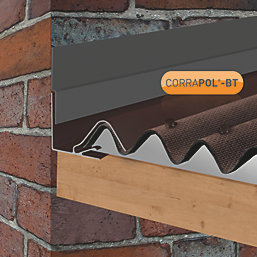 Corrapol-BT Rock n Lock Aluminium Wall Side Flashing Brown 130 x 70mm x 6m