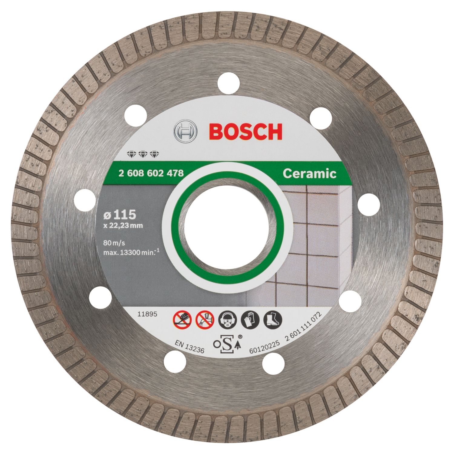 Bosch Tile Turbo Diamond Disc 115mm x 22.23mm (791VX)