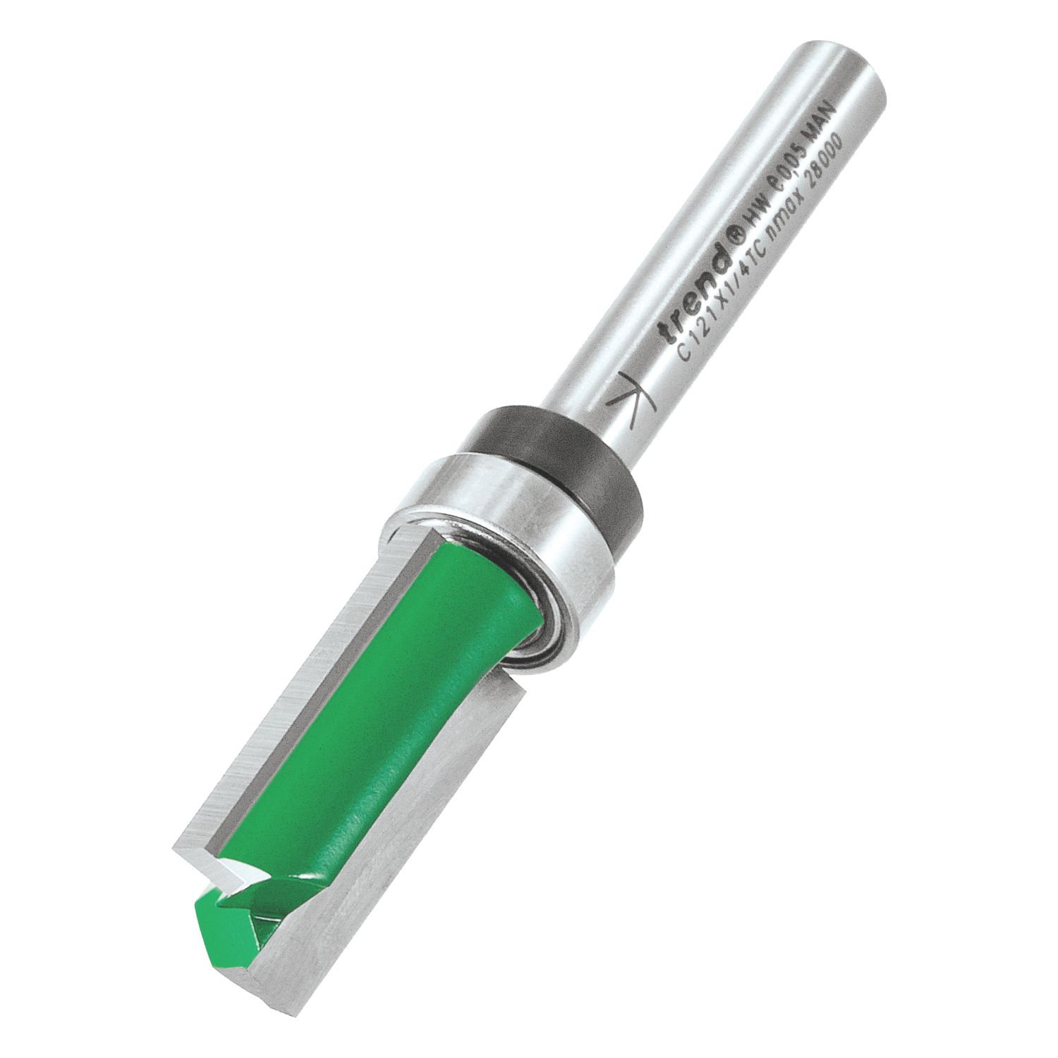 Trend C121X1/4TC 1/4" Straight Bearing-Guided Template Profiler 12.7mm x 25.4mm (791XG)